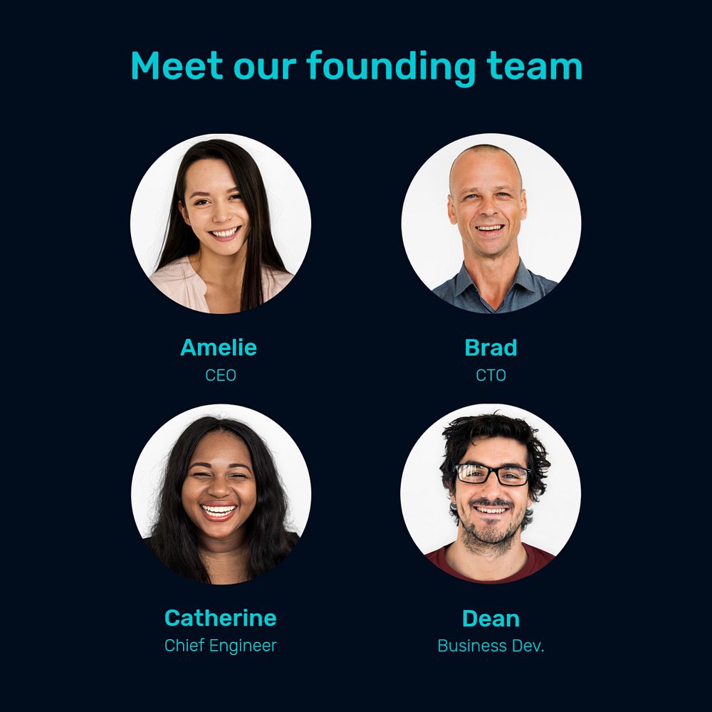 Founding team Instagram post template, editable text