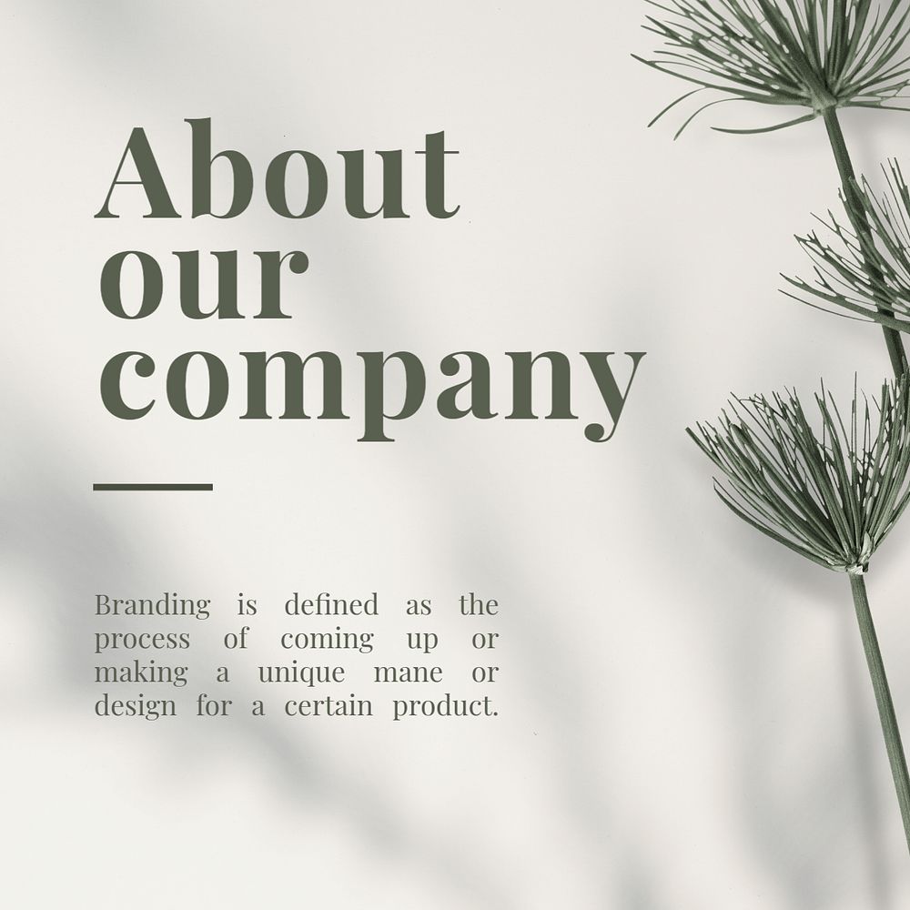 Editable botanical Instagram post template, leaf design
