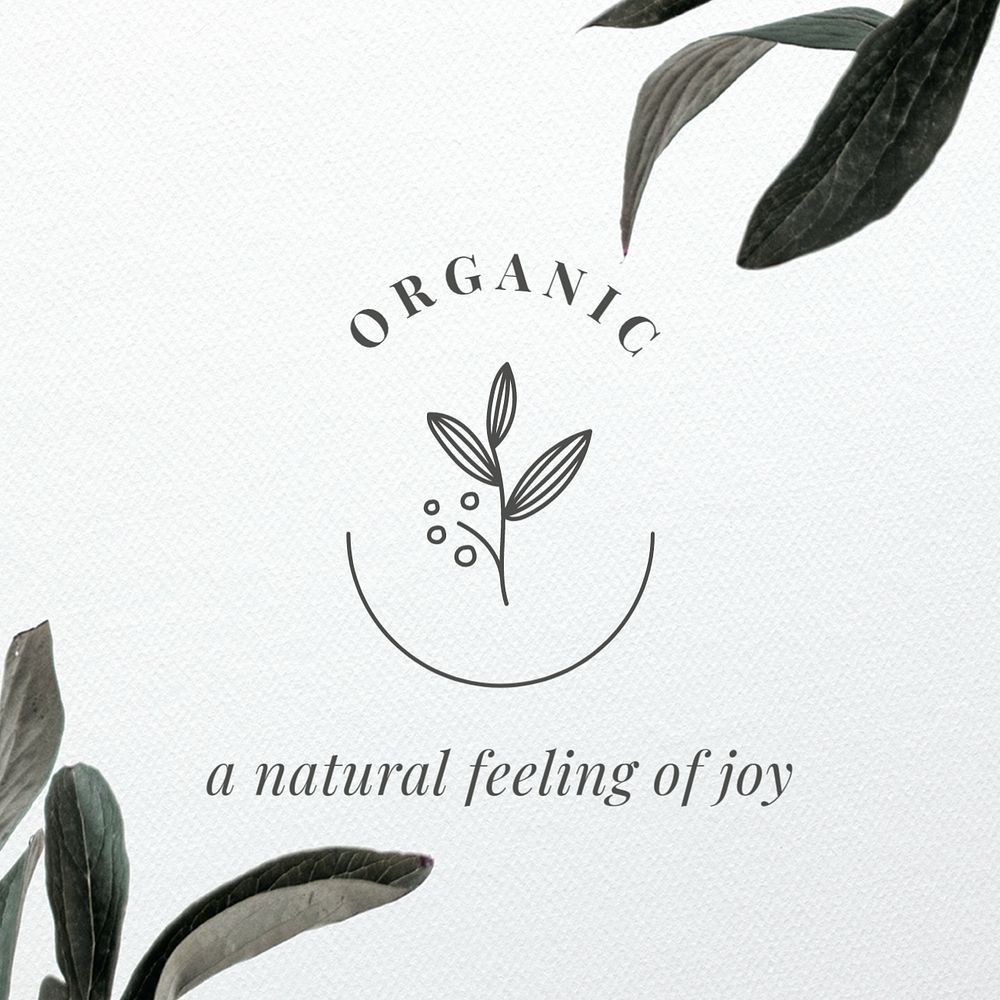 Botanical Instagram post template, leaf design