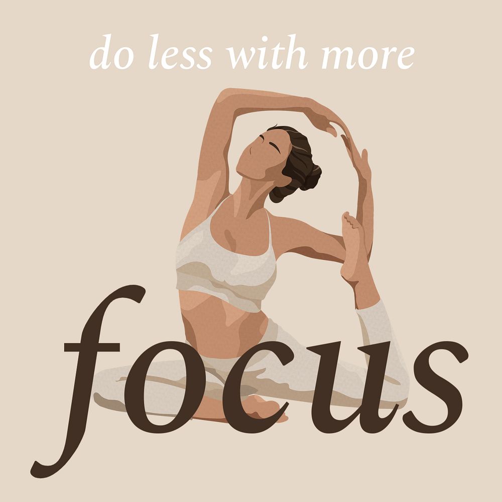 Yoga aesthetic Instagram post template, health and wellness quote