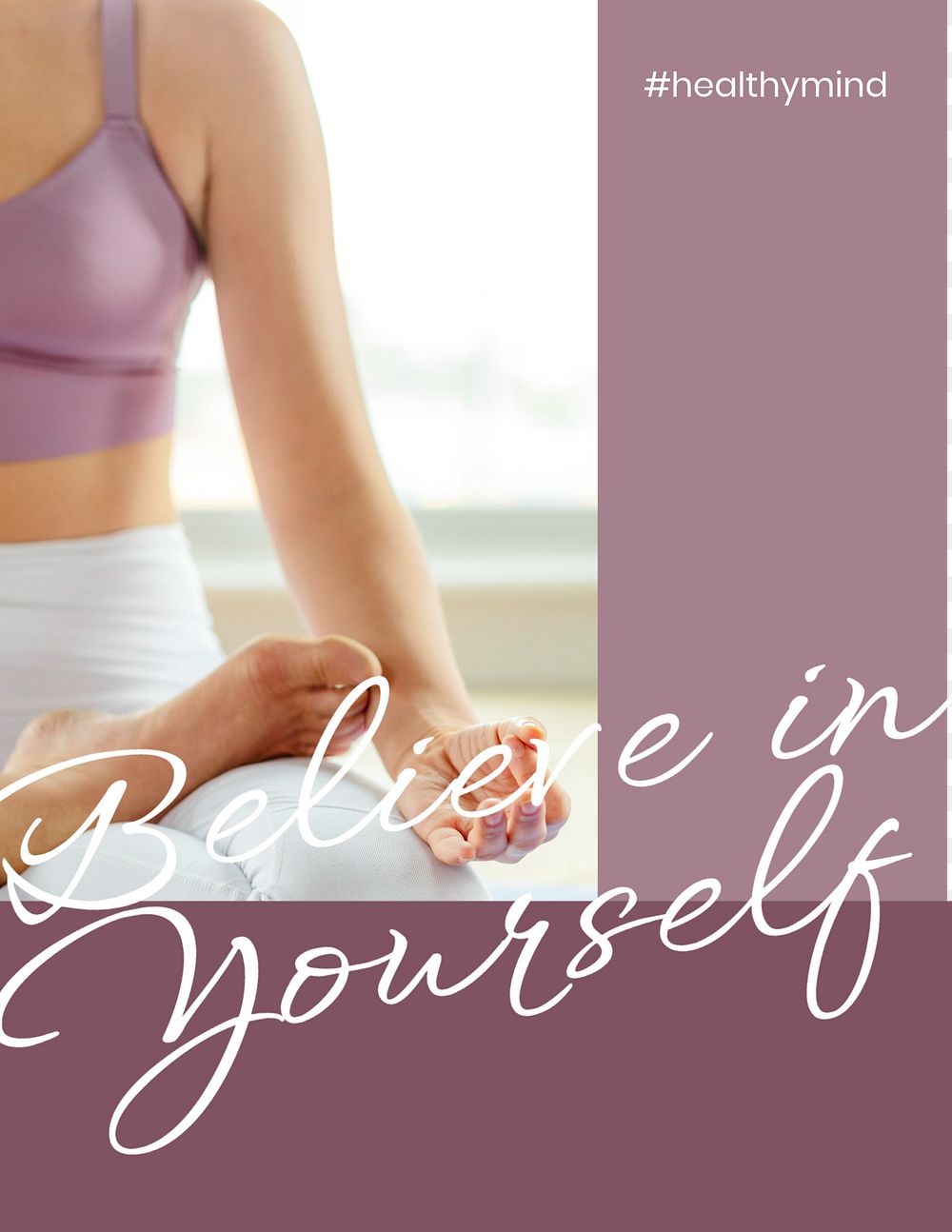 Believe in yourself flyer template, inspirational wellness quote