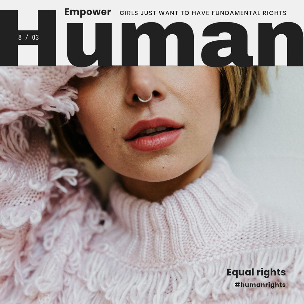 Women empowerment Instagram post template, equal rights campaign