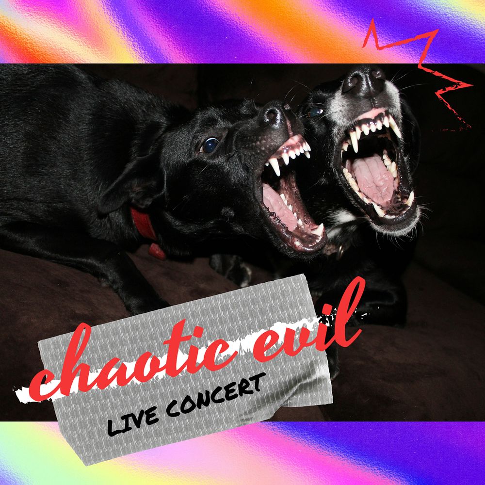 Barking dog Instagram post template, live concert event