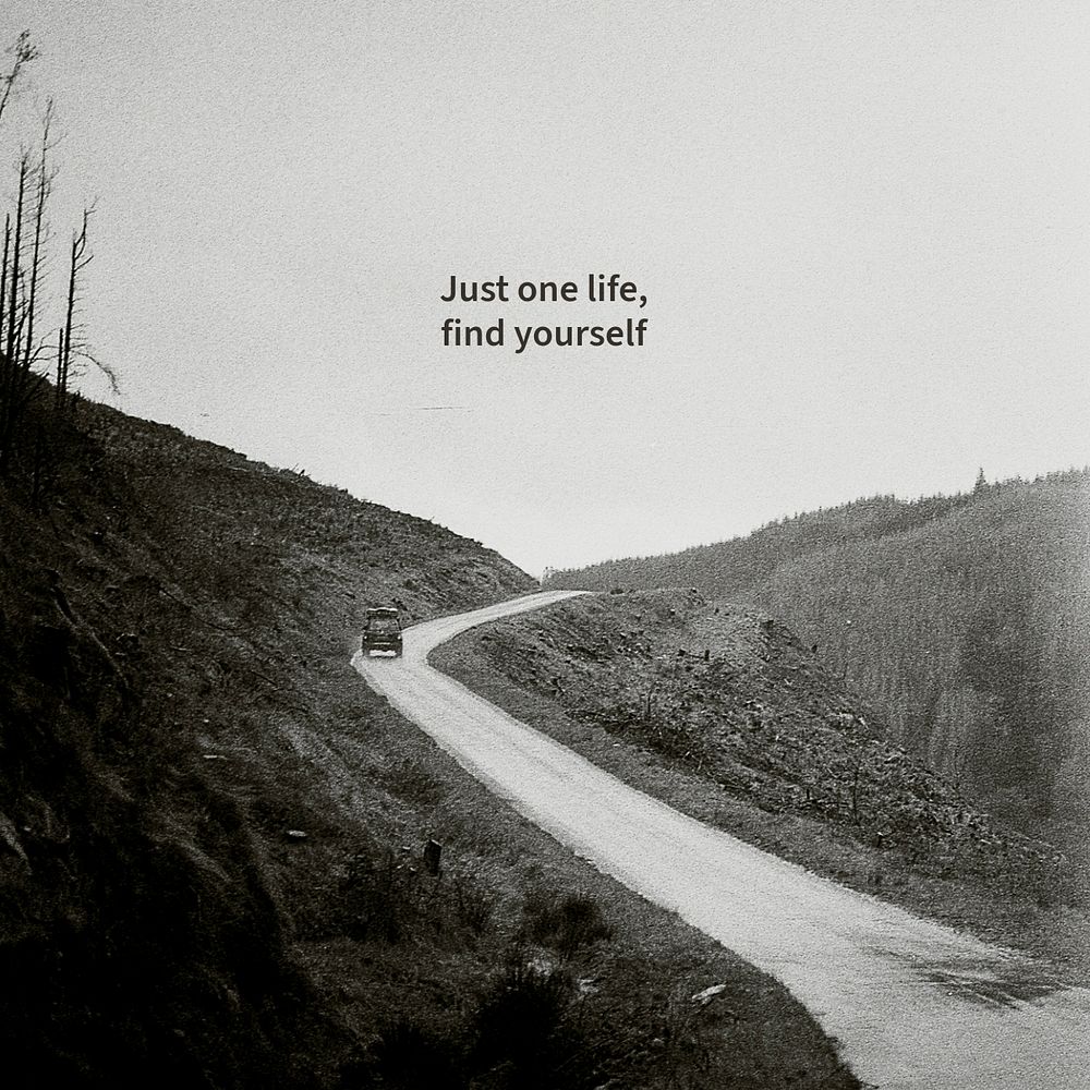 Road trip Instagram post template, travel aesthetic