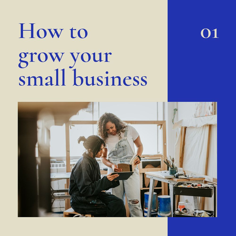 Business marketing Instagram post template, women photo 