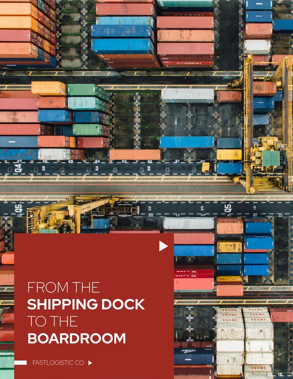 Logistics business flyer template, shipping containers photo