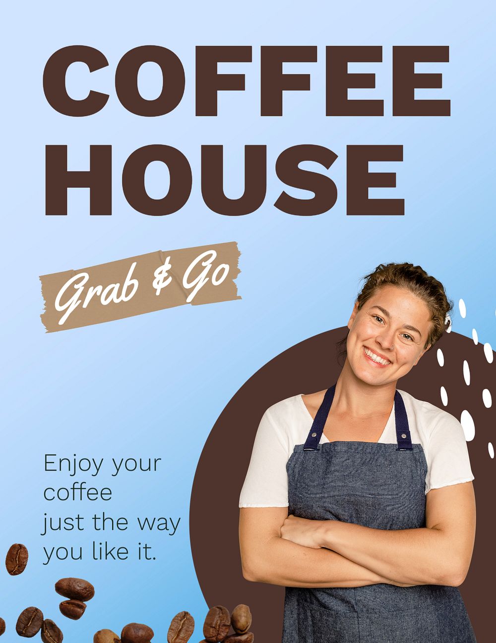 Coffee shop flyer template, promotion ad 