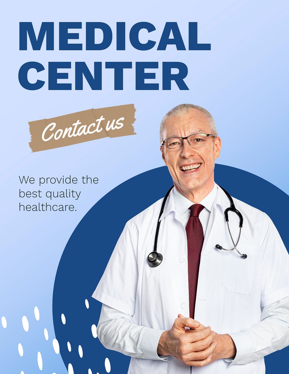 Medical center flyer template, healthcare campaign 