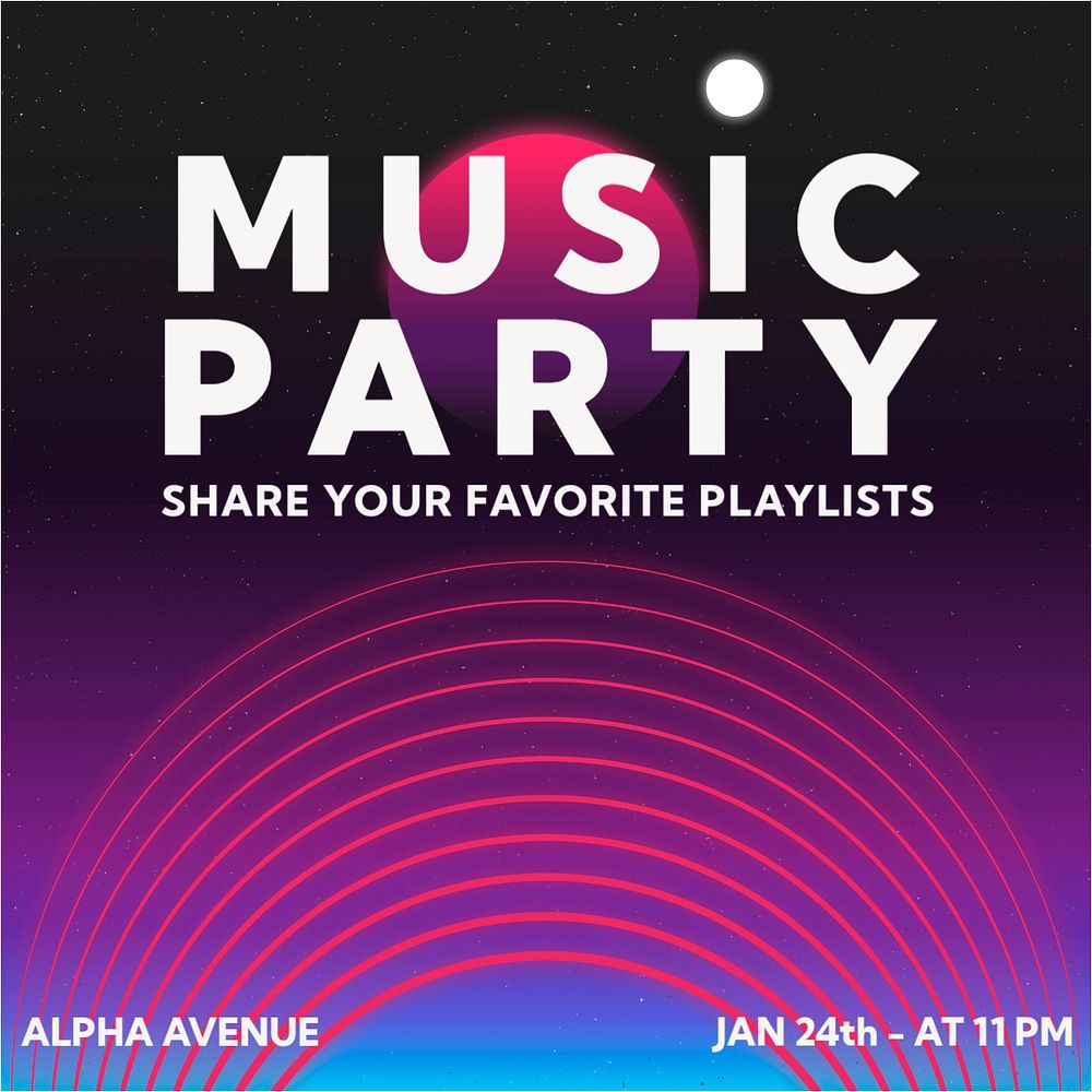 Music party Facebook post template