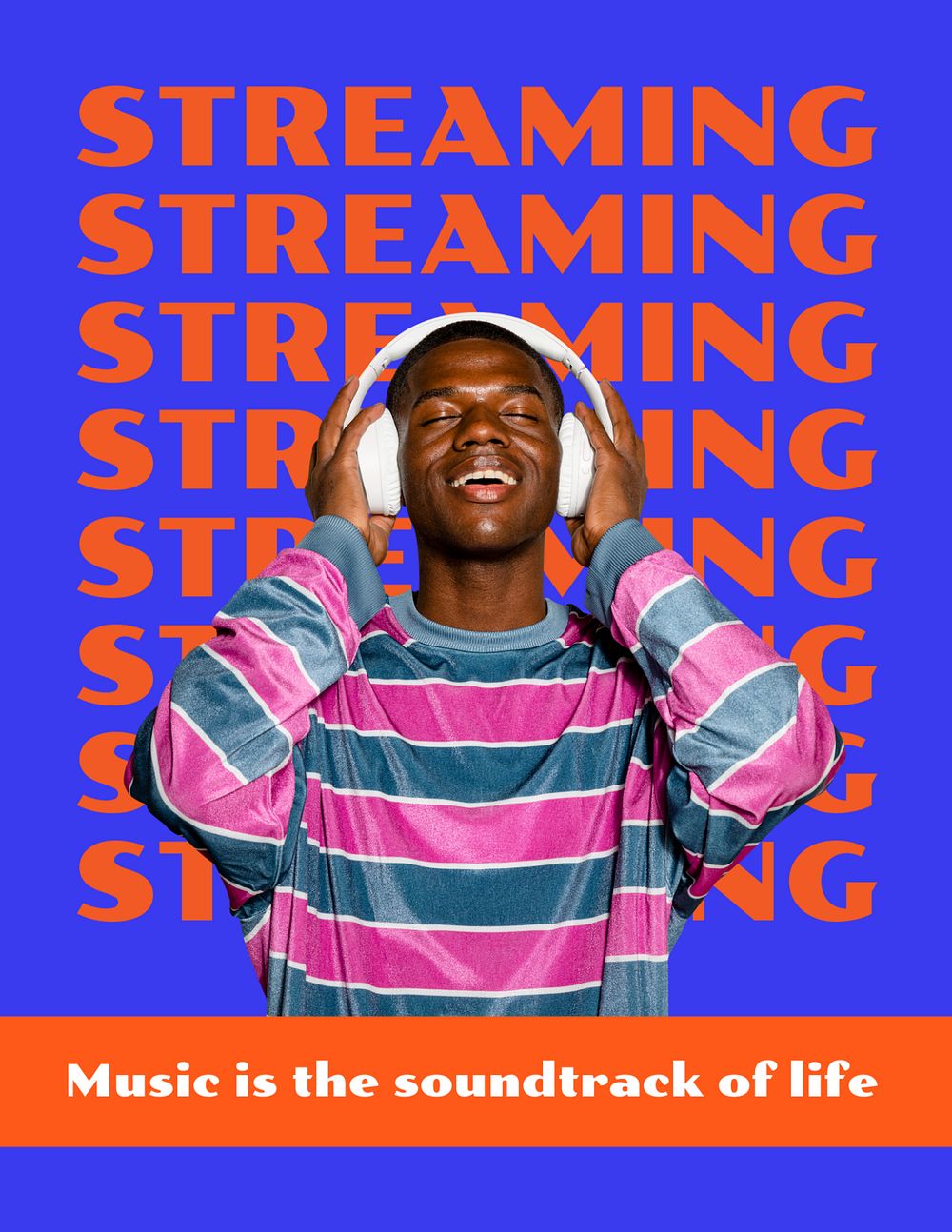 Music streaming flyer template, entertainment