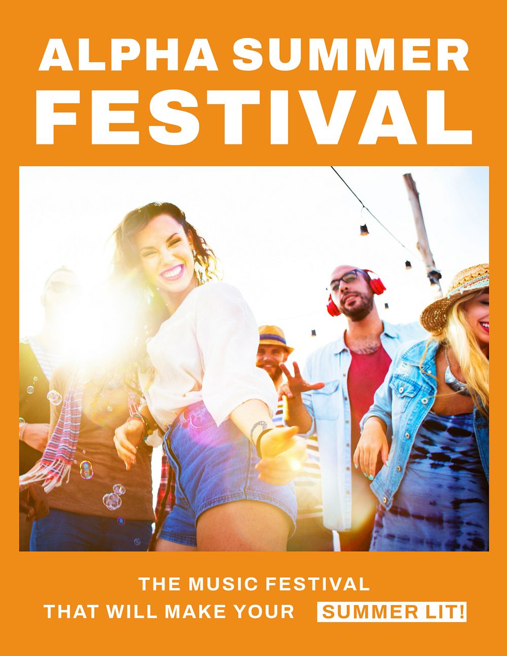 Music festival flyer template, entertainment