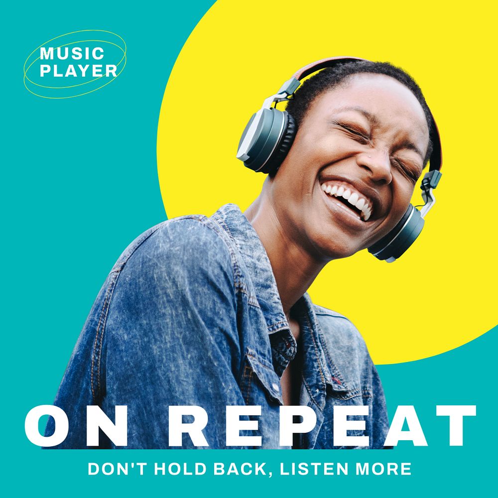 Audio streaming Instagram post template