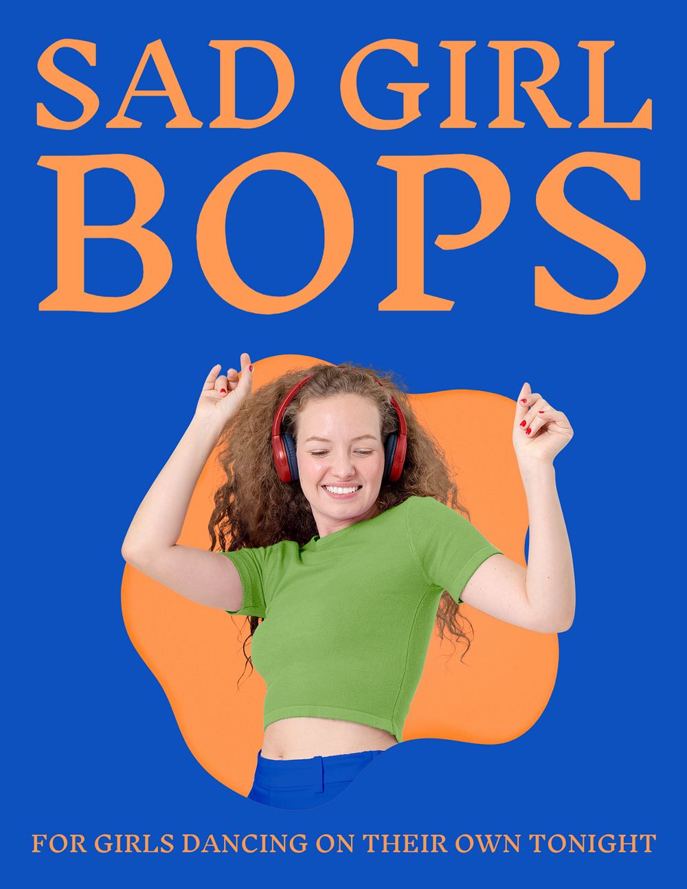 Music flyer template, girl dancing