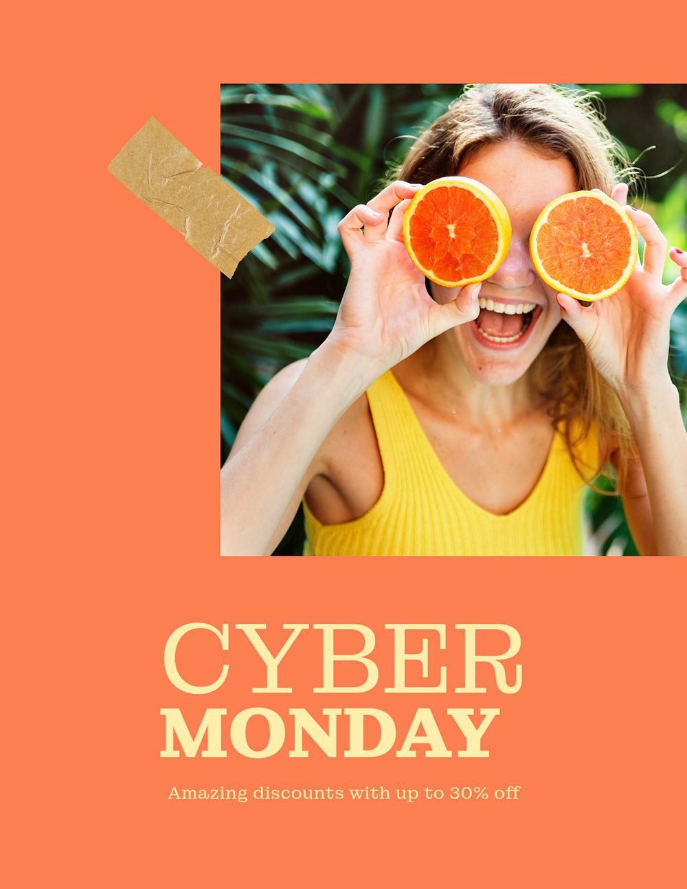 Summer aesthetic flyer editable template, cyber Monday ad