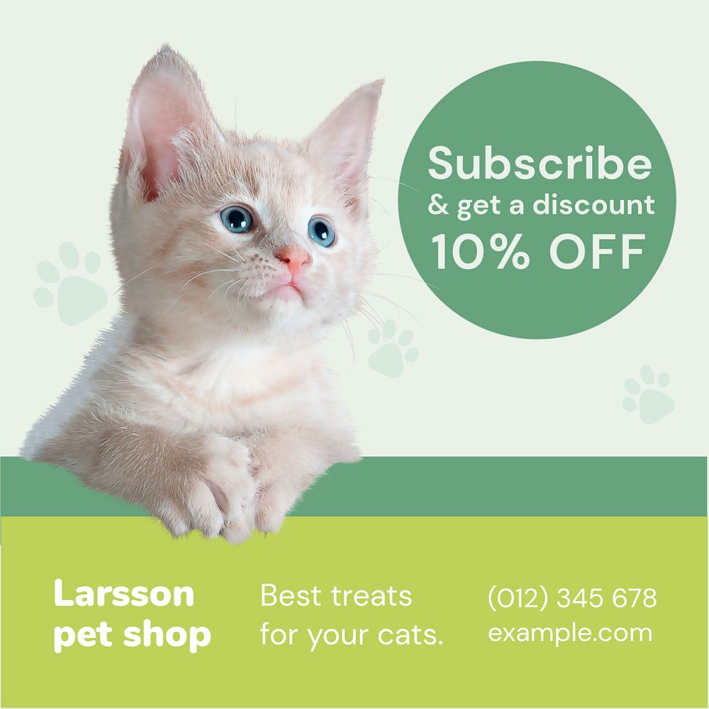 Cat Instagram ad template, editable colorful design