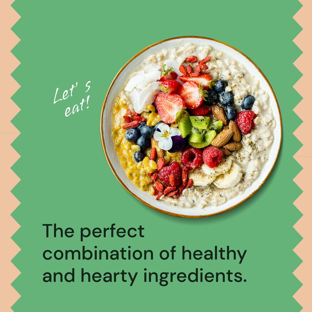 Breakfast food Instagram ad template, editable colorful design