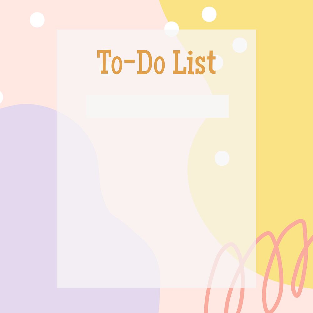 To do Instagram post template, editable pastel design