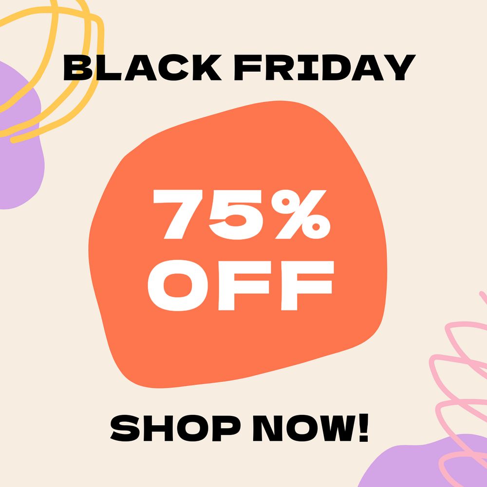 Black Friday Instagram ad template, Memphis design 