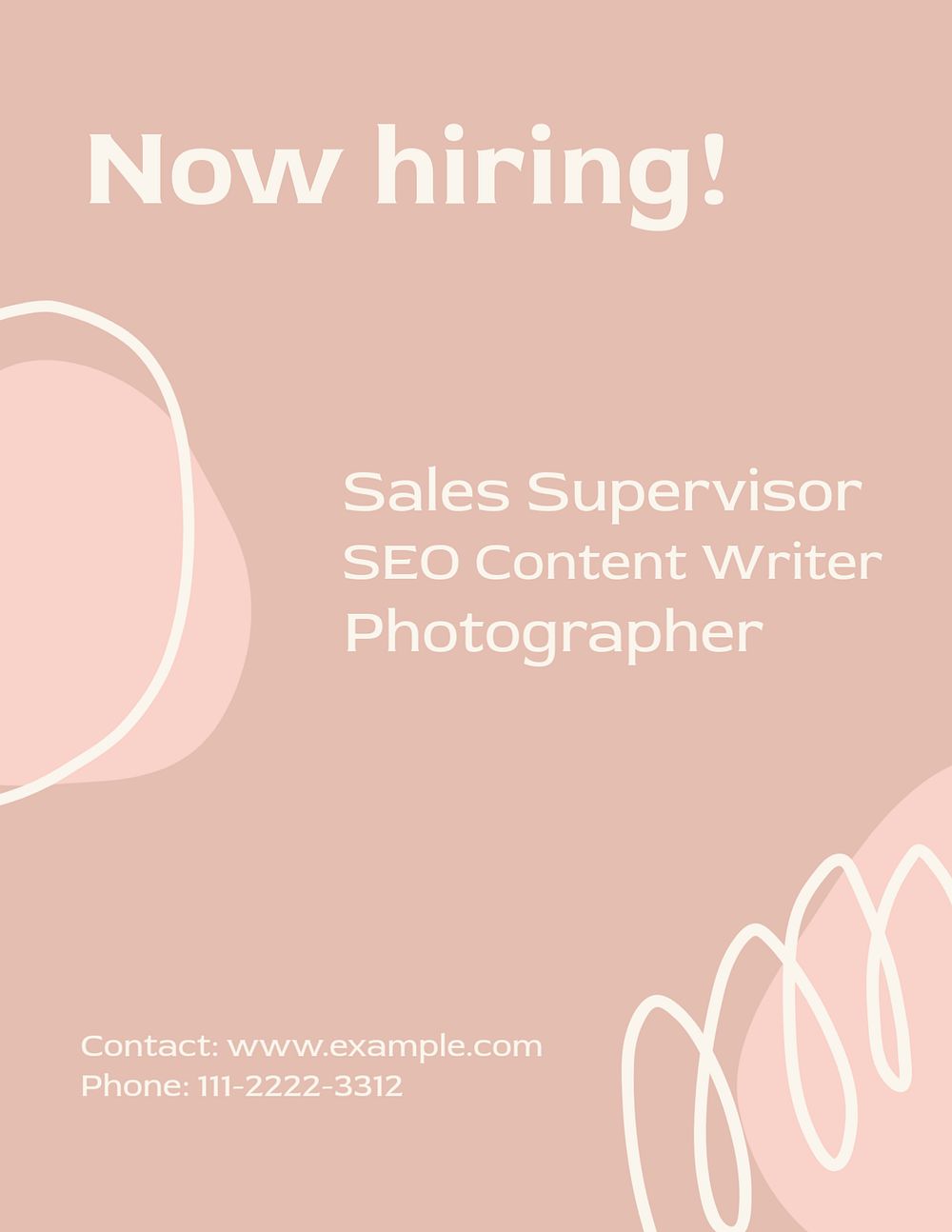 Job recruitment poster template, editable cute design