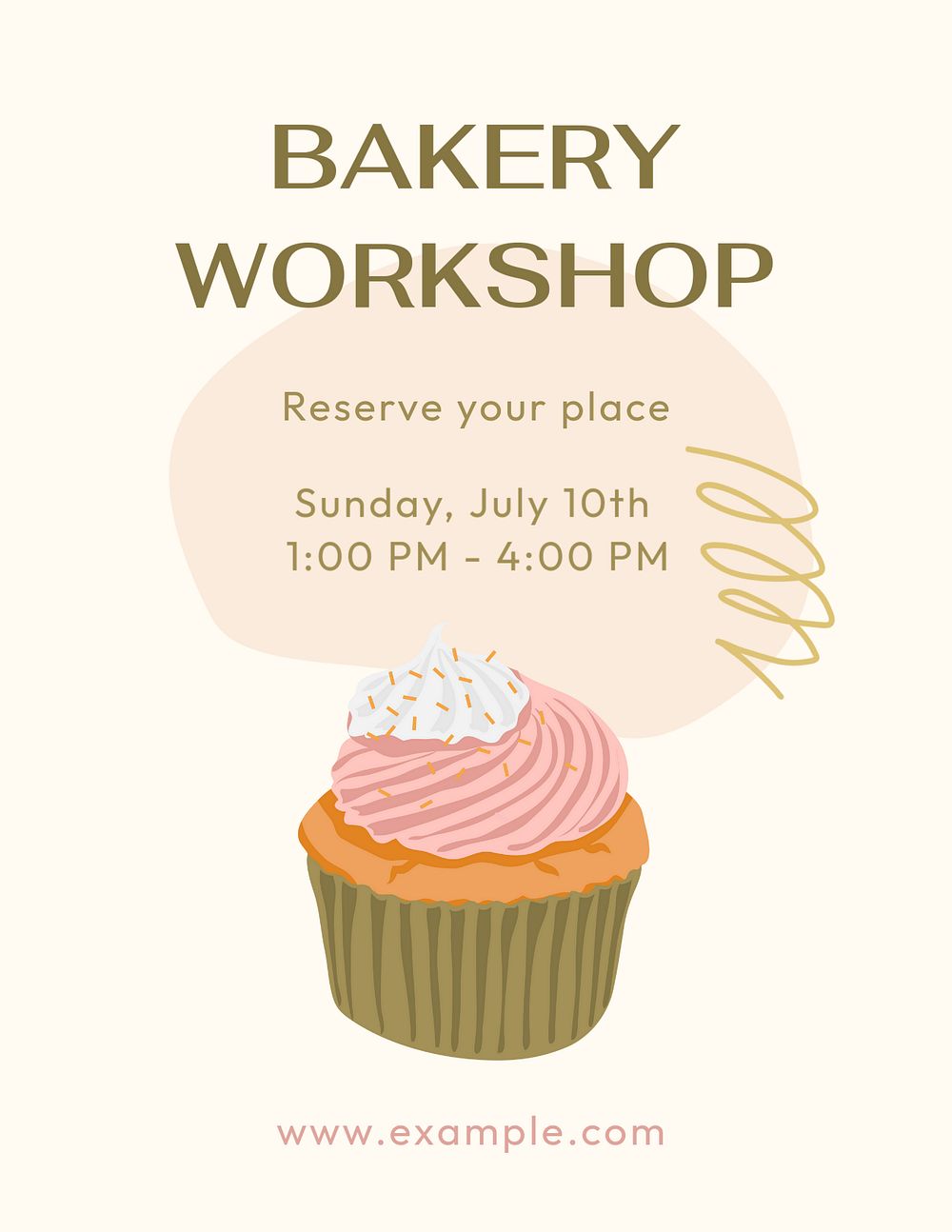 Bakery workshop poster template, editable cute design