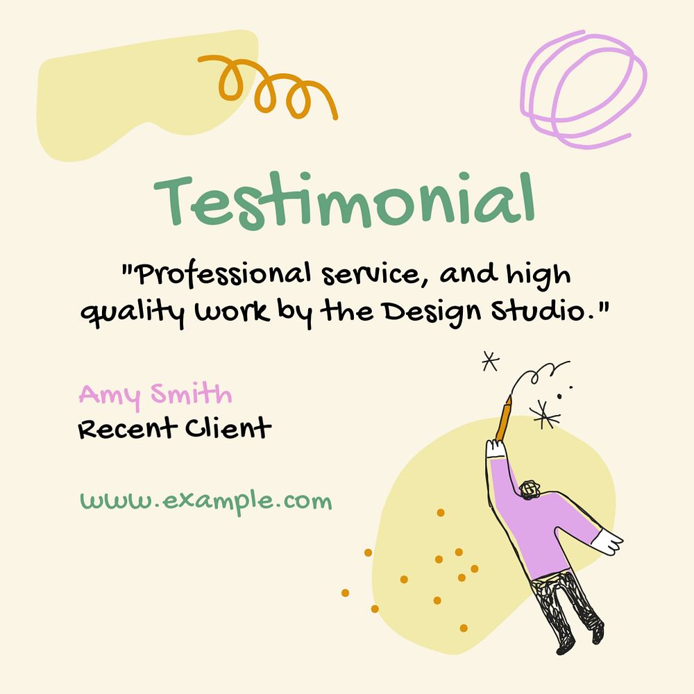 Testimonial Instagram ad template, editable pastel design