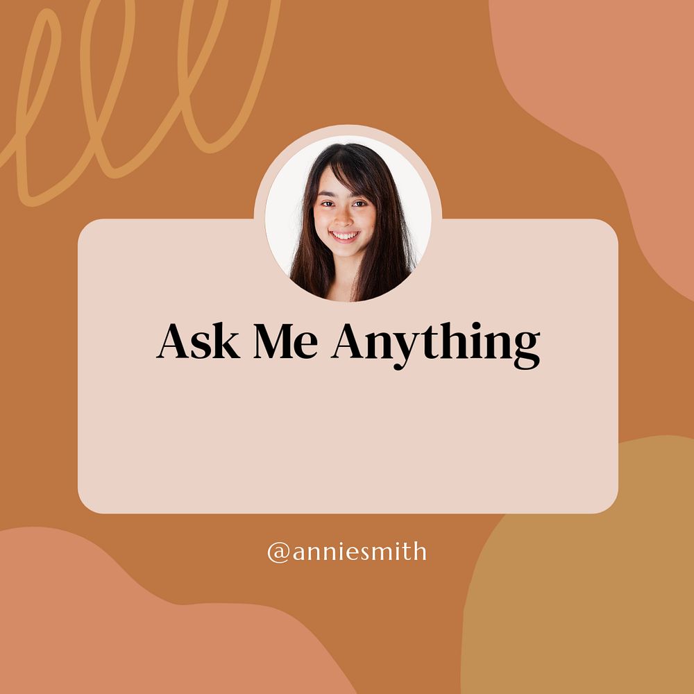 Ask me Instagram post template, editable pastel design