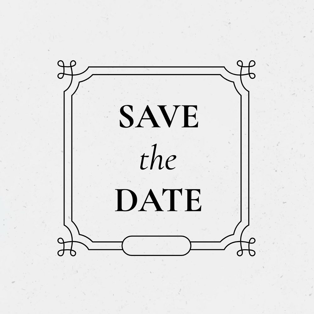 Save the date editable wedding announcement instagram template vintage ornamental style