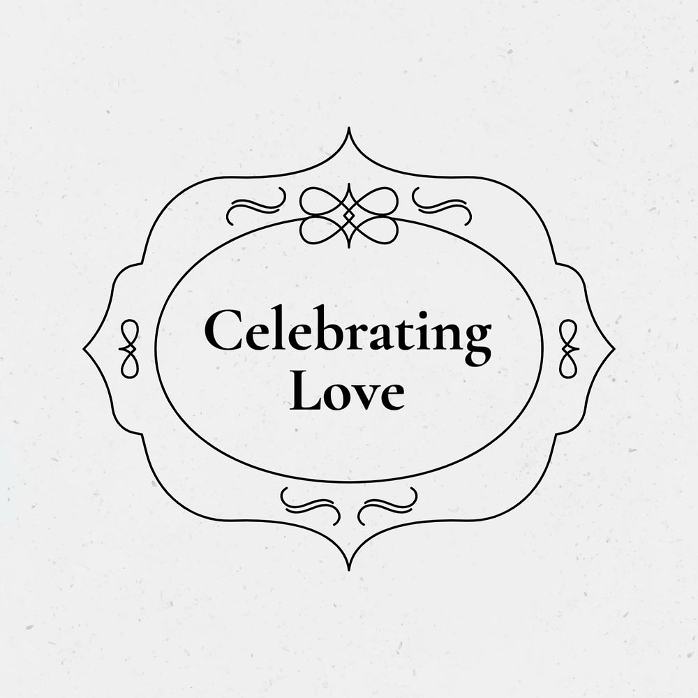 Celebrating love editable template, minimal social media post for wedding and Valentine's