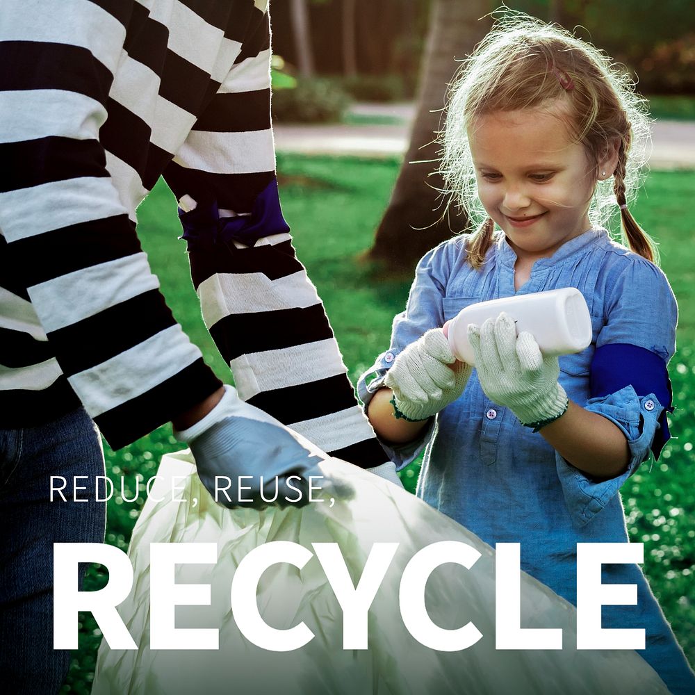 Reduce, reuse, recycle template for environment social media post