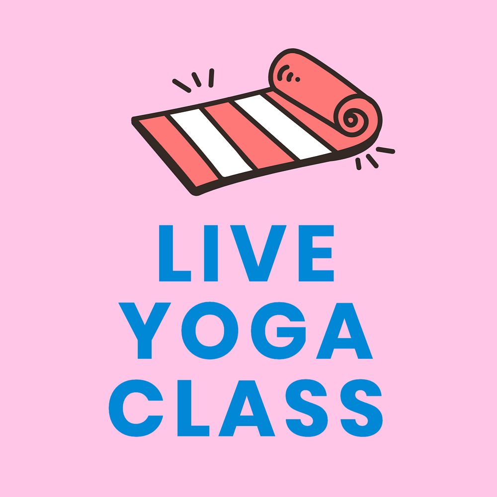 Yoga class Facebook post template, cute lifestyle design