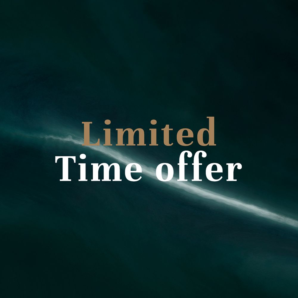 Limited offer Instagram post template, editable dark aesthetic design