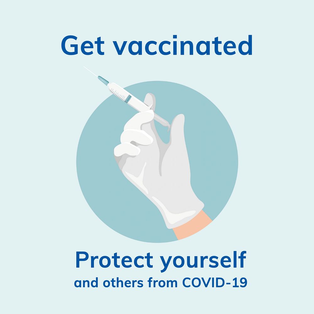 Get vaccinated Instagram post template, COVID-19 editable design