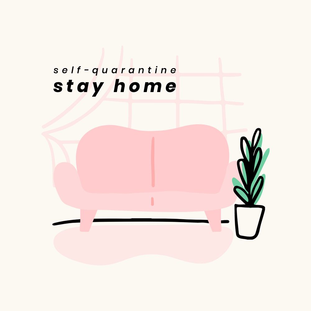 Stay home Instagram post template, customizable design