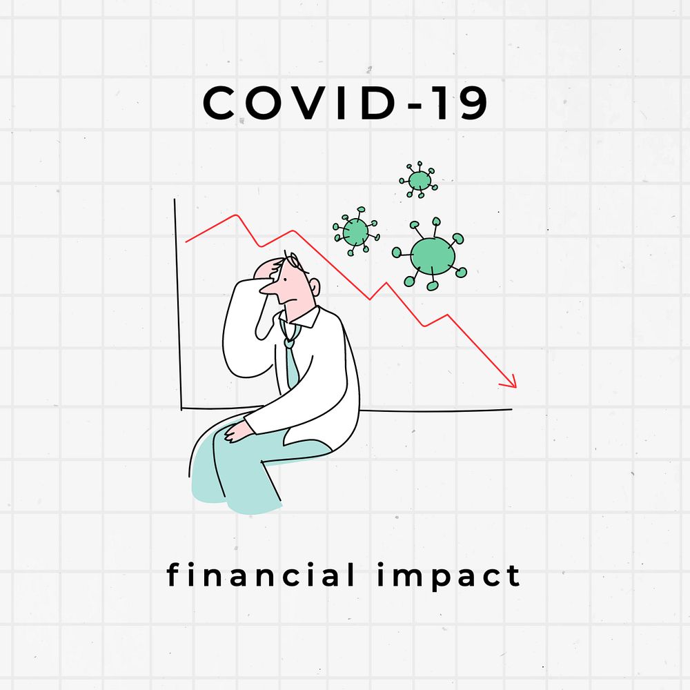 Covid finance Instagram post template, customizable design