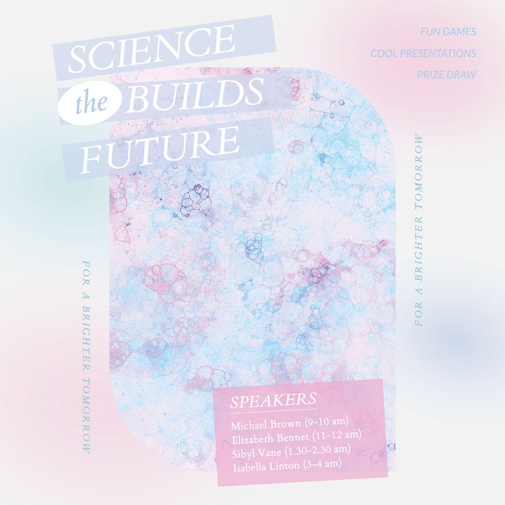 Science event Instagram post template, editable design