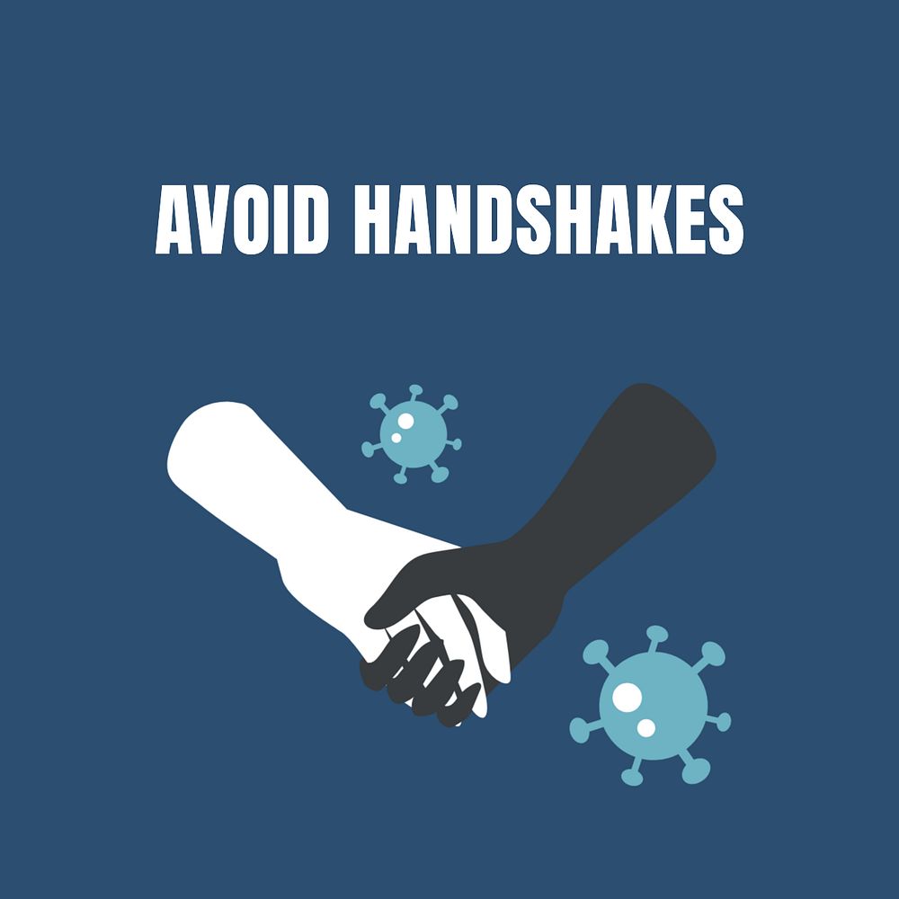 Avoid handshake Instagram post template, editable design