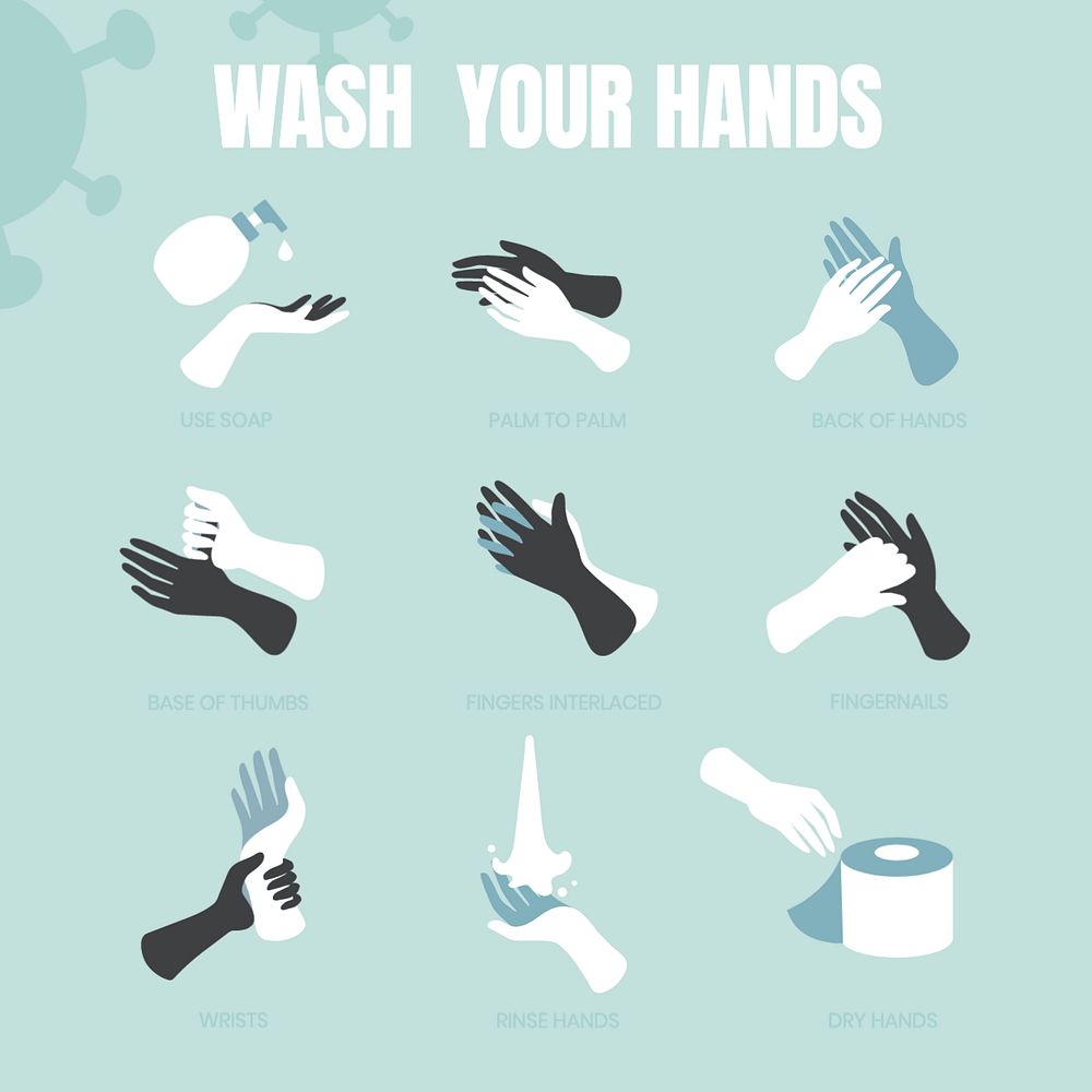 Hand wash Instagram post template, editable design