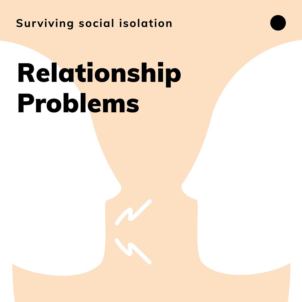 Relationship problems Instagram post template, editable design