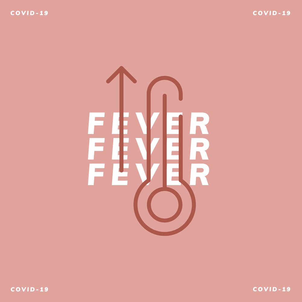 Covid-19 fever Instagram post template, editable design