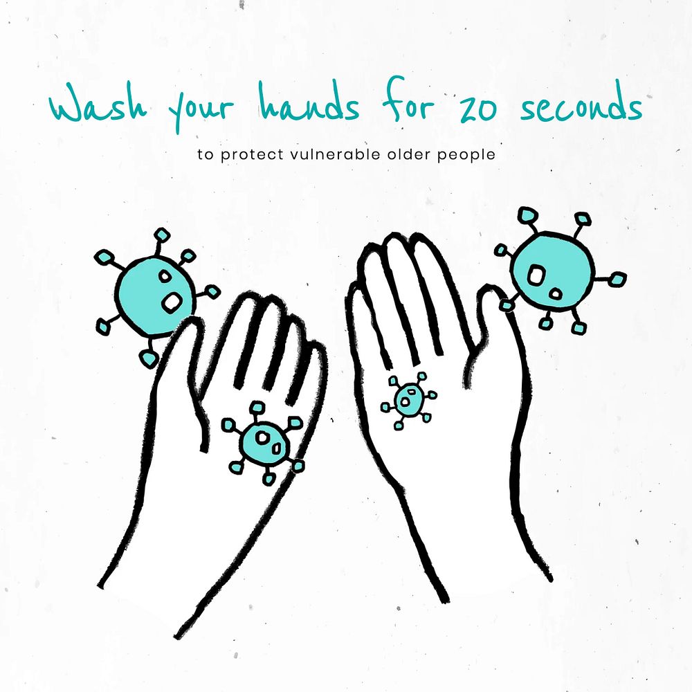 Pandemic hand washing Instagram post template, editable design