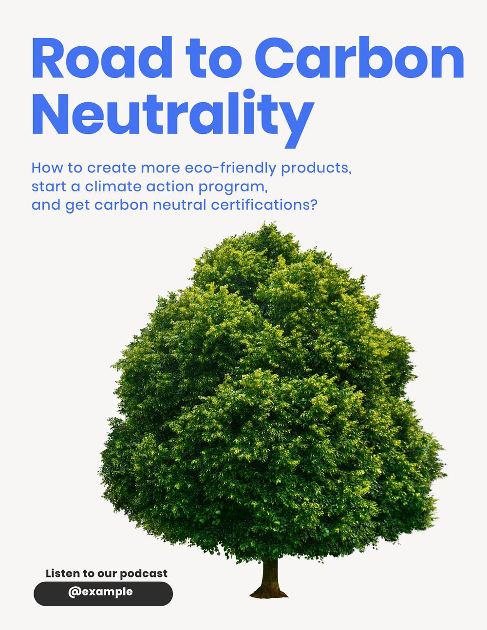 Carbon neutrality, editable flyer template