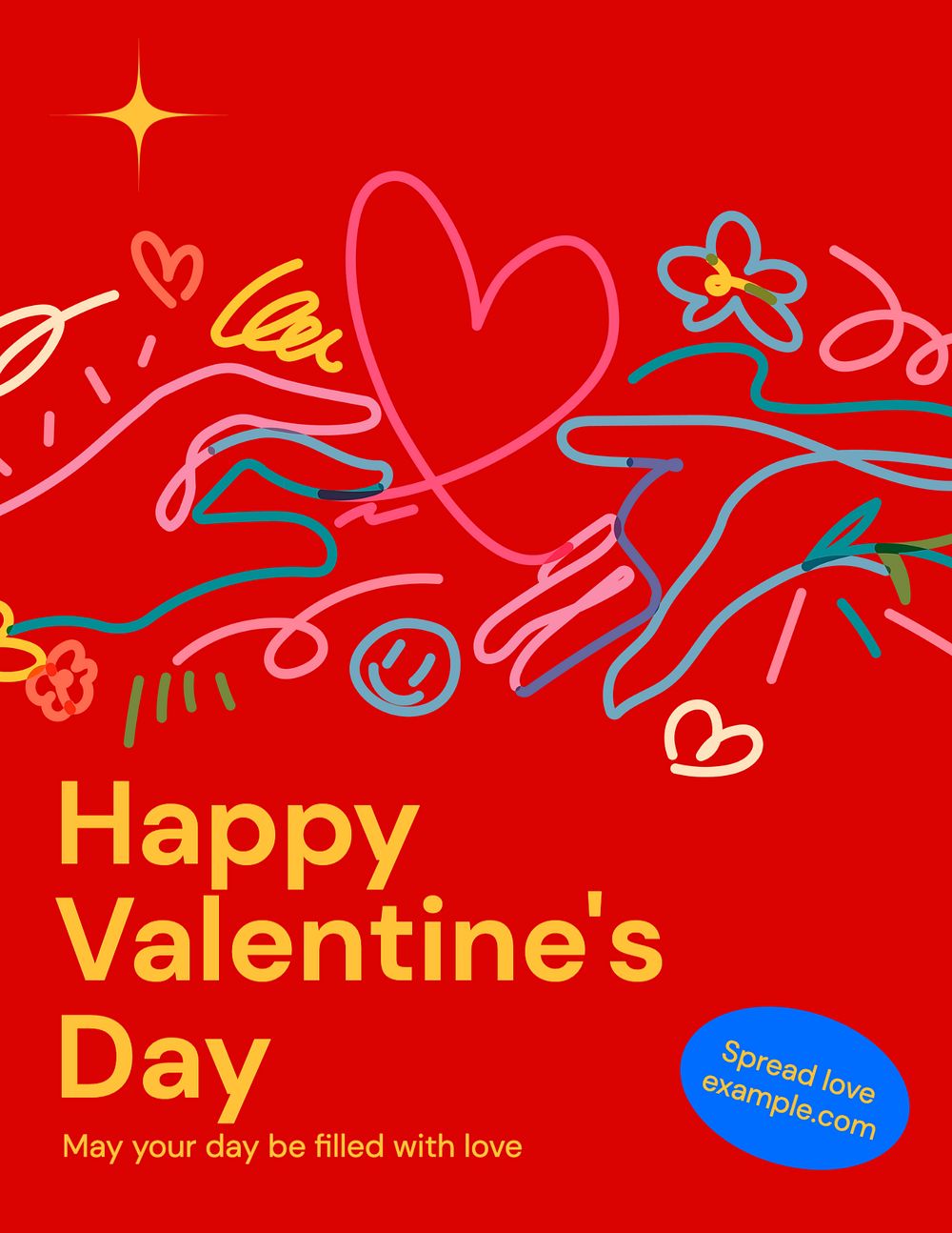 Happy Valentine's Day, editable flyer template for branding