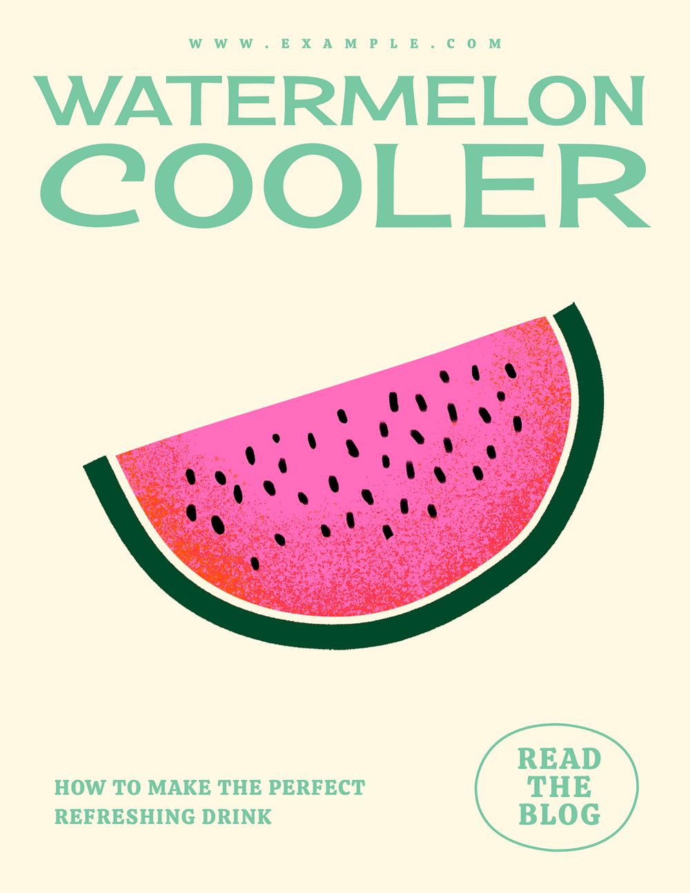 Watermelon cooler how to flyer template, editable advertisement