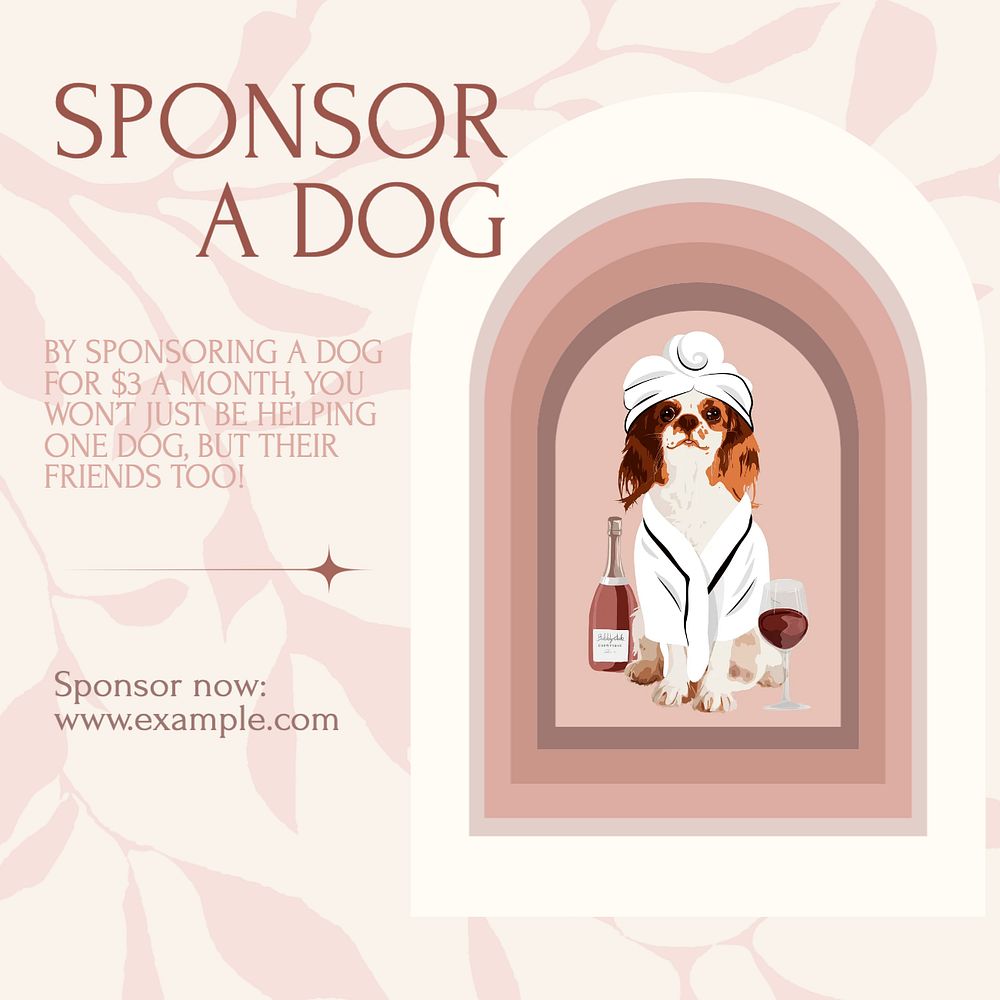 Dog charity Instagram post template, editable design