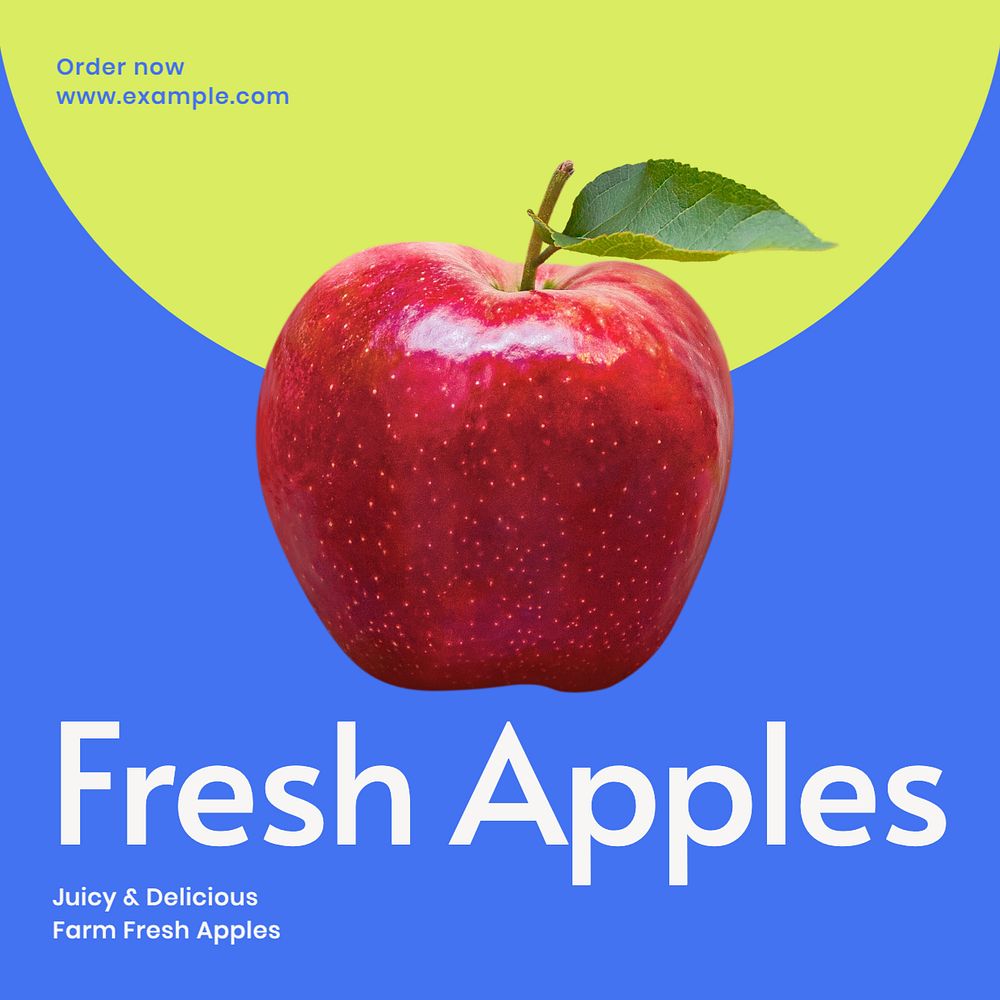 Red apples recipes Facebook ad template, editable text & design