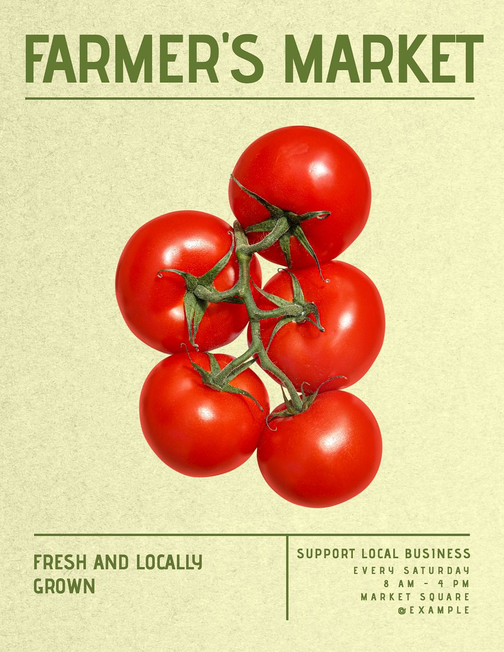 Farmer's market flyer template, editable advertisement