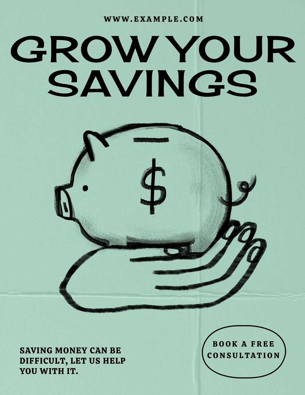 Grow your savings flyer template, editable advertisement