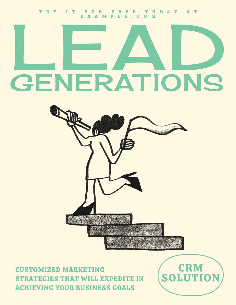 Lead generation tool flyer template, editable advertisement