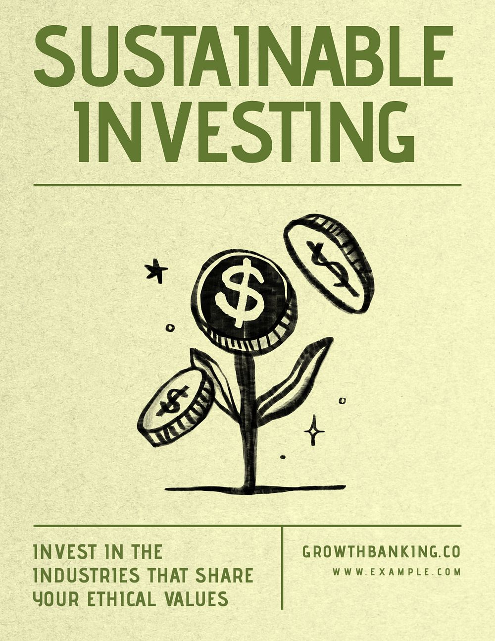 Sustainable investing flyer template, editable advertisement