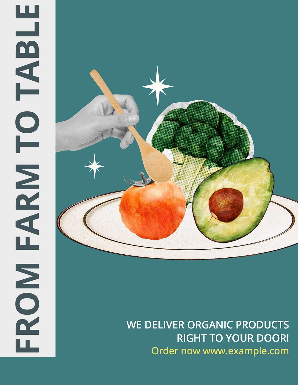 Organic food, editable flyer template